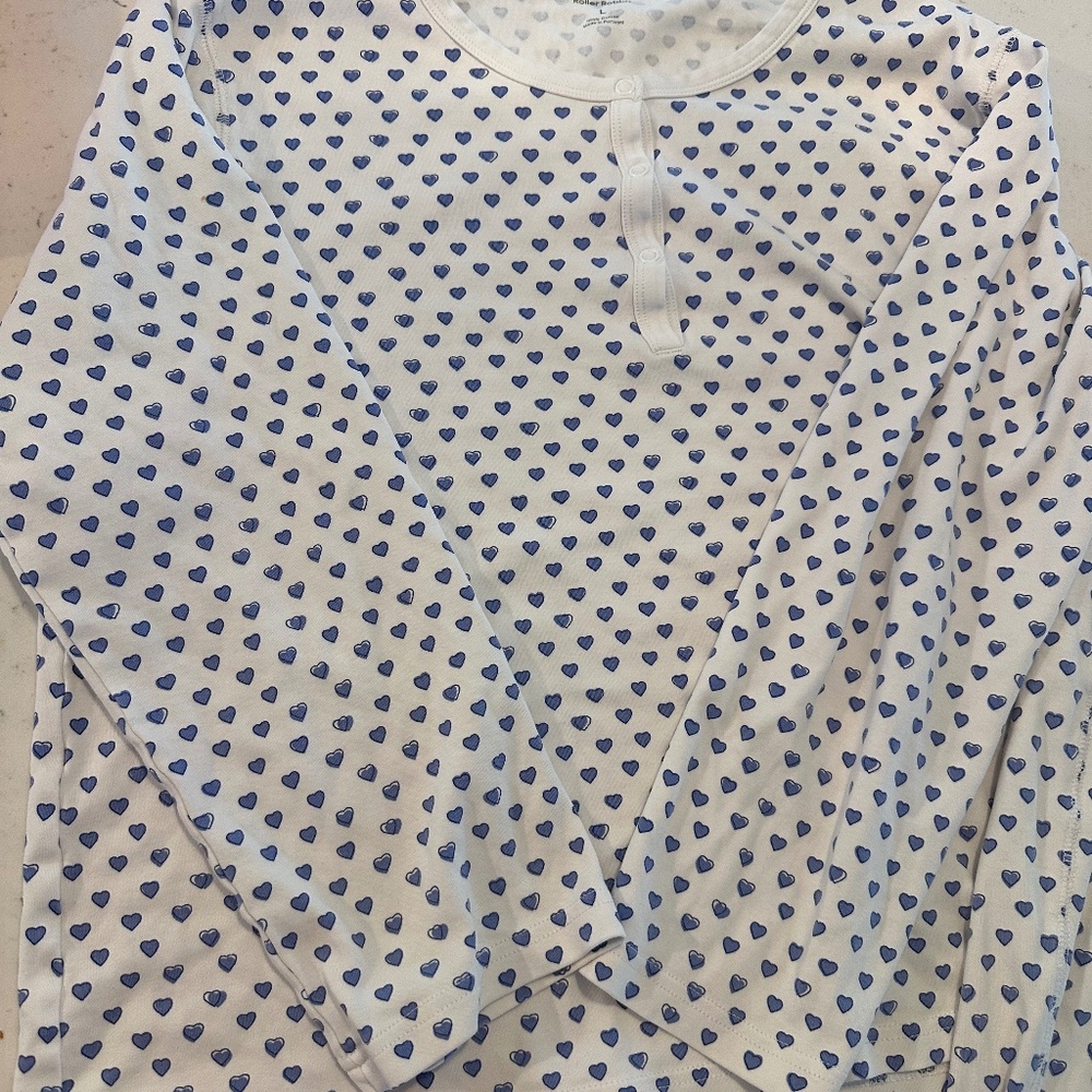 Large roller rabbit blue heart pajamas